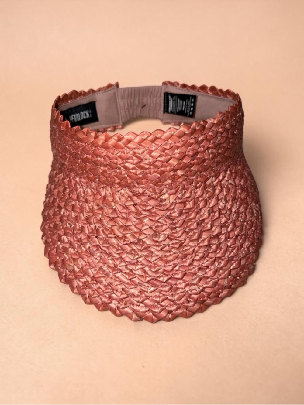 Helen Jon Coral Woven Visor Hat